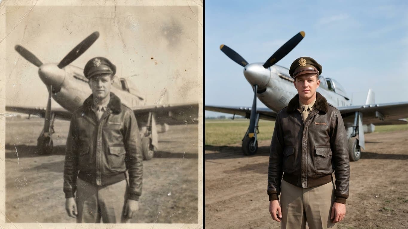Restore Old Photo: before and after example
